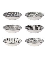 Now Designs Bits & Dots Porcelain Pinch Bowl Black & White Set of 6