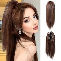 Drawstring Ponytails Women / Classic / Easy dressing Synthetic Hair Hair Piece Hair Extension Straight 16 inch Valentine's Day / Party Evening / Party / Evening Lightinthebox