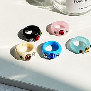 Band Ring Retro Blue Blushing Pink Ocean Blue Acrylic Resin Stylish Simple European 1pc One Size / Women's / Men's miniinthebox