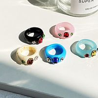 Band Ring Retro Blue Blushing Pink Ocean Blue Acrylic Resin Stylish Simple European 1pc One Size / Women's / Men's miniinthebox - thumbnail