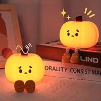 Pumpkin Night Light Spooky Pumpkin Silicone Putting Light 3 Dimming Brightness Adjustable Soft Light for Bedroom Living Room Halloween Christmas Decoration Lightinthebox