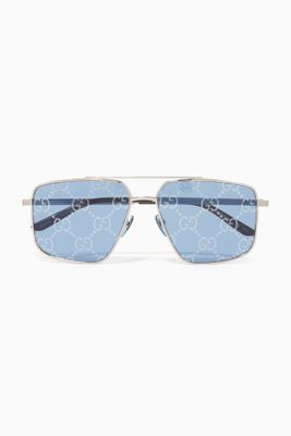 Aviator Logo Sunglasses in Metal
