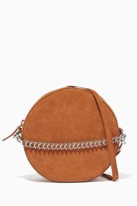 Brown Tambourine Croc-Embossed Cross-Body Bag