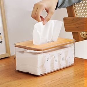 Transparent Bear Tissue Box Household Simple Living Room Bedroom Table Top Paper Drawer Multi-function Car Napkin Paper Box Lightinthebox