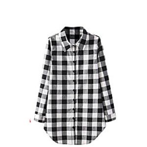 Women's Blouse Shirt Plaid Check Long Sleeve Shirt Collar Basic Tops Black Red miniinthebox