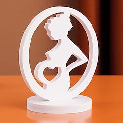 White Silhouette Pregnant Woman Tabletop Decoration: Made of Snowflake Board Material, Ideal for Mother's Day Decor, a Thoughtful Gift or Keepsake, Perfect for Adding Charm to Any Tabletop Display Lightinthebox