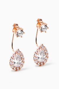 Halo Drop Pear Earrings