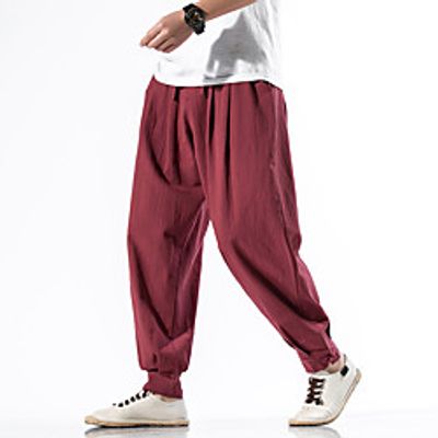 Men's Harlem Pants Soft Harem Pants Loose Casual Daily Pants Solid Color Full Length Elastic Waist Gray Green Wine Gray Black Navy Blue / Summer / Drawstring miniinthebox Men's Harlem Pants Soft Harem Pants Loose Casual Daily Pants Solid Color Full Length Elastic Waist Gray Green Wine Gray Black Navy Blue / Summer / Drawstring miniinthebox