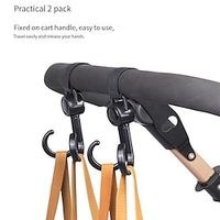 1pc Trolley Handle Hook Plastic Dual-Hook Cart Hook Rotatable Hanging Hook Baby Stroller Storage Hook Multifunctional Bicycle Hook With Strap Fixed Lightinthebox - thumbnail