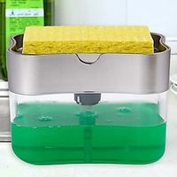Premium Quality Dish Soap Dispenser For Kitchen Sink Counter Top Sink Dispenser Instant Refill Durable Rust proof Soap Pump Sponge Caddy Kitchen 2-in-1 Manual Press Liquid Soap Dispenser With Washin miniinthebox - thumbnail