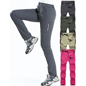 Women's Hiking Pants Trousers Summer Outdoor Waterproof Breathable Quick Dry Stretchy Pants / Trousers Bottoms Elastic Waist Dark Grey Army Green Elastane Camping / Hiking Fishing S M L XL XXL miniinthebox