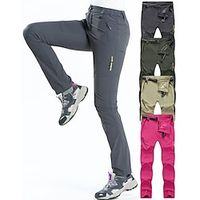 Women's Hiking Pants Trousers Summer Outdoor Waterproof Breathable Quick Dry Stretchy Pants / Trousers Bottoms Elastic Waist Dark Grey Army Green Elastane Camping / Hiking Fishing S M L XL XXL miniinthebox - thumbnail