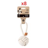 M-Pets Coto White Loop Ball Medium Eco Friendly Dog Toy (Pack of 8)
