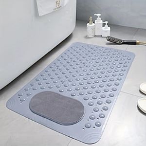 1pc Bathroom Silicone Anti-Slip Mat With Massage Foot Area, Round Drain Toilet Floor Mat, Shower Mat In Front Of Bathtub, Bathroom Accessories miniinthebox