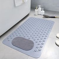 1pc Bathroom Silicone Anti-Slip Mat With Massage Foot Area, Round Drain Toilet Floor Mat, Shower Mat In Front Of Bathtub, Bathroom Accessories miniinthebox - thumbnail