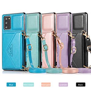 Phone Case For Samsung Galaxy Back Cover S20 Plus S20 Ultra S20 S20 FE 5G Note 20 Ultra S10 S10  Galaxy Note 10 Galaxy A11 Galaxy A21 Shockproof Solid Colored PU Leather miniinthebox