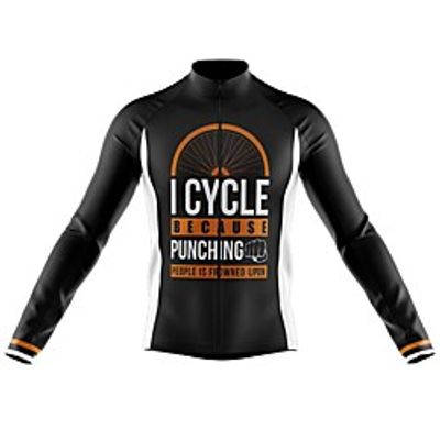 21Grams Men's Long Sleeve Cycling Jersey Spandex Black Bike Top Mountain Bike MTB Road Bike Cycling Quick Dry Moisture Wicking Sports Clothing Apparel  Athleisure Lightinthebox