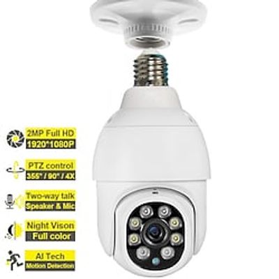 IP Camera 3MP 2MP Bulb WIFI Remote Access Night Vision With Audio Indoor Apartment Support miniinthebox