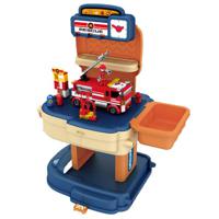 Little Story Role Play Fire Station With Fire Truck And Block Toy Set School Bag 223 Pcs - Orange 2 - In - 1 Mode LS_BLSB_FMBU