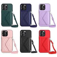 Phone Case For iPhone 15 Pro Max Plus iPhone 14 13 12 11 Pro Max Plus Mini SE Back Cover with Stand Holder with Lanyard Card Slot Retro TPU PU Leather Lightinthebox