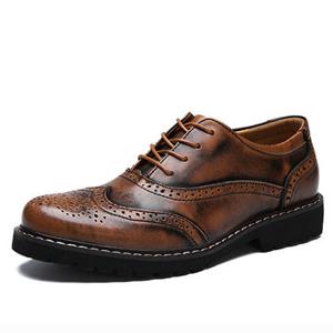 Men Brogue Carved Vintage Lace Up Oxfords