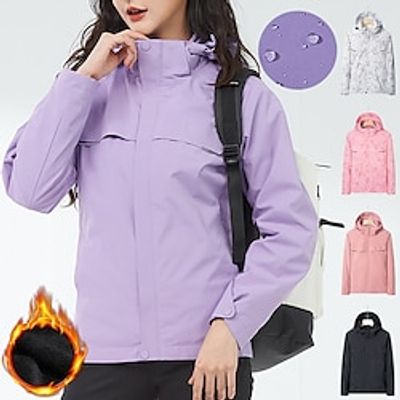Women's Hiking 3-in-1 Jackets Ski Jacket Waterproof Hiking Jacket Fleece Winter Outdoor Thermal Warm Fleece Lining Waterproof Windproof Outerwear Trench Coat Top Hunting Ski  Snowboard Fishing Lightinthebox