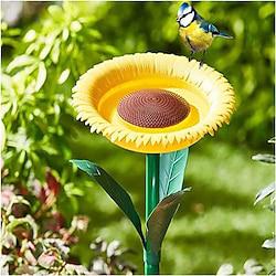 Original Sunflower Bird Feeder Outdoor - Flower Shape Bird Feeding Tray, Tiny Bird Bath, Garden Decor Stake, Ideal Gift Surprise for Nature Lover, Wild Bird Watcher, Kids and Children Lightinthebox