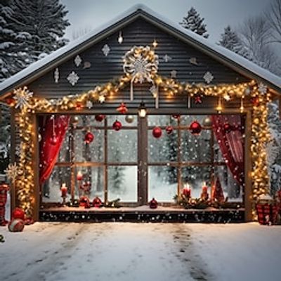 Christmas Outdoor Garage Door Cover Window Curtain View Xmas Door Banner Party Large Door Mural Christmas Backdrop Decoration for Holiday Home Wall Decorations miniinthebox