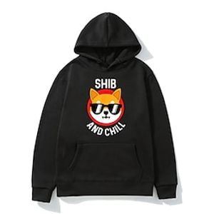 Inspired by Animal Shiba Inu Hoodie Cartoon Manga Anime Front Pocket Graphic Hoodie For Men's Women's Unisex Adults' Hot Stamping 100% Polyester miniinthebox