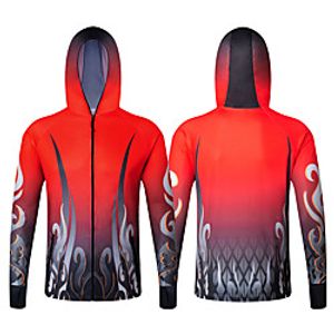 Men's Hoodie Jacket Skin Coat Outdoor Quick Dry Lightweight Breathable Sweat-Wicking Jacket Spring Summer Fishing Camping  Hiking Cycling  Bike Blue and White Black  Red BlackGolden  Long Sleeve Lightinthebox