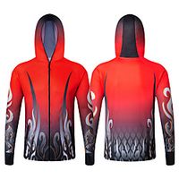 Men's Hoodie Jacket Skin Coat Outdoor Quick Dry Lightweight Breathable Sweat-Wicking Jacket Spring Summer Fishing Camping  Hiking Cycling  Bike Blue and White Black  Red BlackGolden  Long Sleeve Lightinthebox - thumbnail