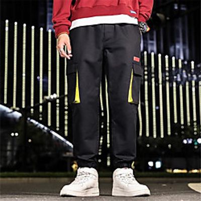 Men's Cargo Tactical Cargo Pants Patchwork Full Length Black miniinthebox Men's Cargo Tactical Cargo Pants Patchwork Full Length Black miniinthebox