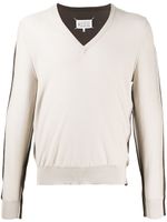 Maison Margiela Spliced V-neck jumper - NEUTRALS