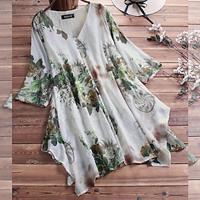 Women's Shirt Blouse Floral Daily Vacation Button Print White Long Sleeve Casual V Neck Spring Fall Lightinthebox