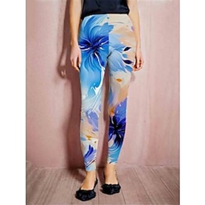 Women's Leggings Long High Cut High Waist Active Fashion Street Daily Wear Blue Purple S M Fall  Winter Lightinthebox
