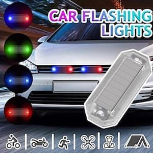 OTOLAMPARA Universal 5W Car LED Light Security System Warning Theft Flash Blinking Fake Solar Car Alarm LED Light Red Blue Dual Colors Car LED Warning Light Grill Light Lightinthebox