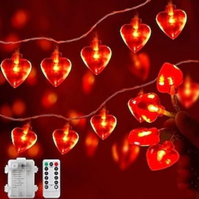 Valentine's Day String Lights 3m 20LEDs Remote Control Heart Fairy Lights 8 Mode Lighting Wedding Party Valentine's Day Scene Atmosphere Decoration Lightinthebox