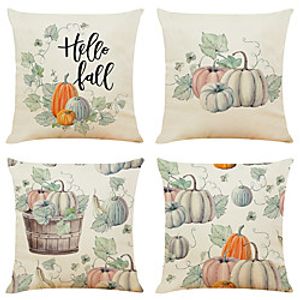 Autumn Harvest Double Side Cushion Cover 4PC Soft Decorative Square Throw Pillow Cover Cushion Case Pillowcase for Bedroom Livingroom Superior Quality Machine Washable Indoor Cushion for Sofa Couch Bed Chair Pumpkin miniinthebox