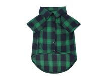 Pets Club Check Pattern Cotton Cloth For Puppy Dog Summer Shirts Green - Small