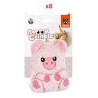 FOFOS Pig Floppy Crinkle Cat Toy (Pack of 8)