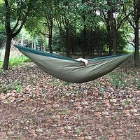 Camping Hammock Outdoor Breathable Breathability Wearable Adjustable Flexible Quick Dry Nylon with Carabiners and Tree Straps for 1 person Camping  Hiking Hunting Traveling Army Green Burgundy Orange Lightinthebox - thumbnail