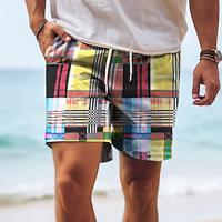 Colorful Flower / Floral Men's Board Shorts Hawaiian Shorts Swim Trunks Drawstring with Mesh lining Elastic Waist Holiday Beach Wear Lightinthebox