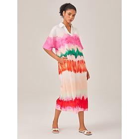 Color Gradient Printed Shirt Dress