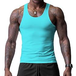 Men's Tank Top Vest Top Undershirt Sleeveless Shirt Plain Crew Neck Street Vacation Sleeveless Clothing Apparel Fashion Designer Basic Lightinthebox