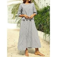 Women's Basic Plaid Casual Daily Weekend Two Piece Set Skirt Sets Shirt Skirt Split Print Tops Lightinthebox - thumbnail