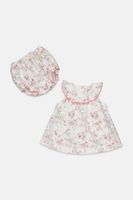 Toddler Girls 2 Pcs Printed Dress And Panty Set  White Combo - thumbnail