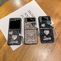 Phone Case For Samsung Galaxy Z Flip 5 Z Flip 4 Z Flip 3 Back Cover Bling Glitter Shiny Shockproof TPU Rhinestone Metal Lightinthebox