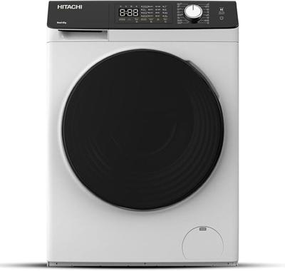 Hitachi 8KG Front Load Washing Machine, 1200 RPM, 10-Year Warranty On Inverter Motor, 16 Programs, Fully Automatic Washer, Intelligent Sensor System, White, BD-802HVOW