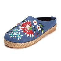 Embroidered Floral Backless Slipper