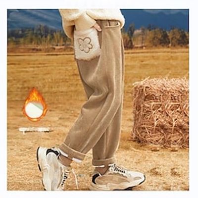 Kids Girls' Trousers Solid Color Active School 7-13 Years Spring Beige Coffee Lightinthebox